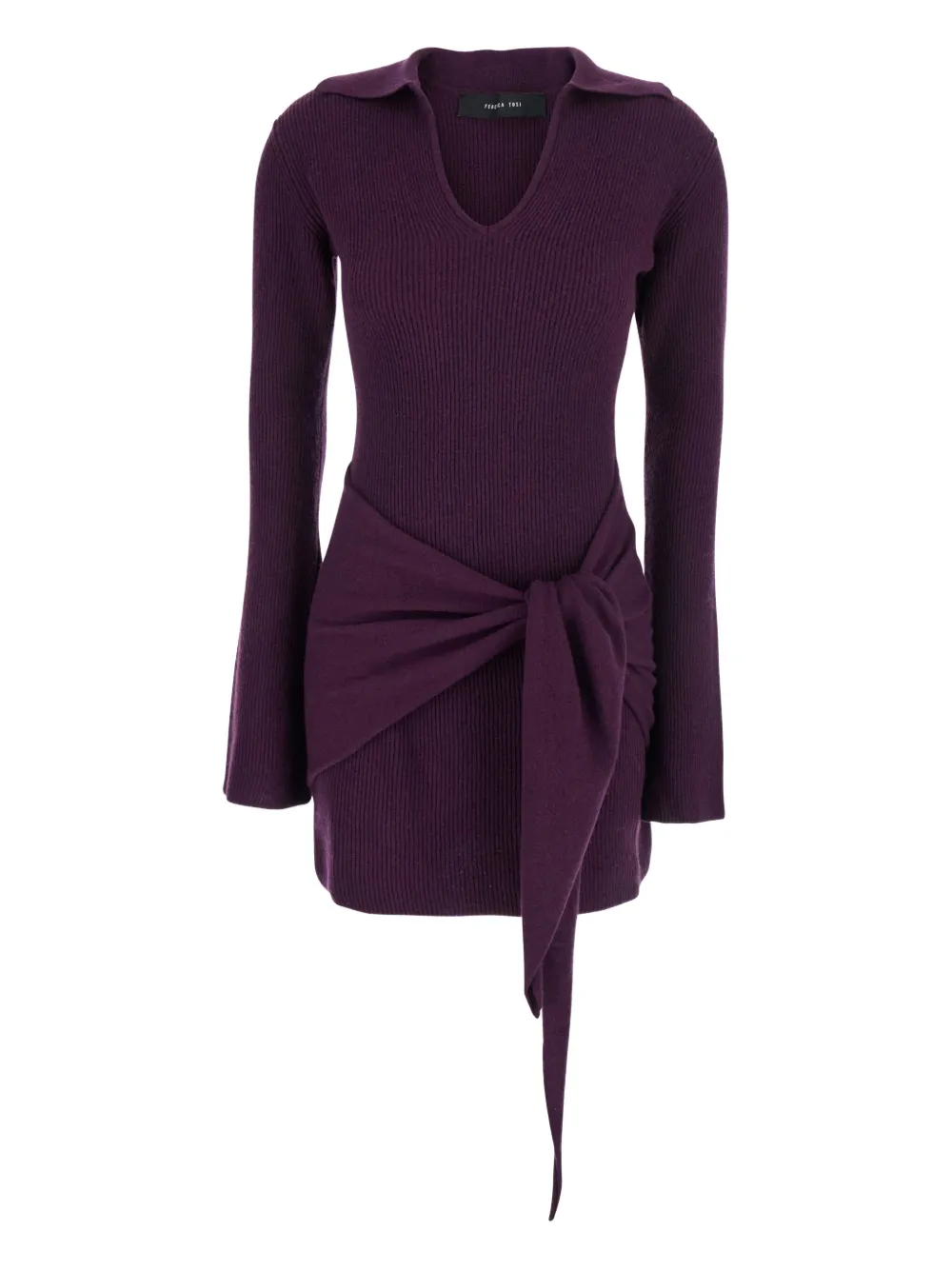 Federica Tosi ribbed tie-front dress | Purple | Image 1
