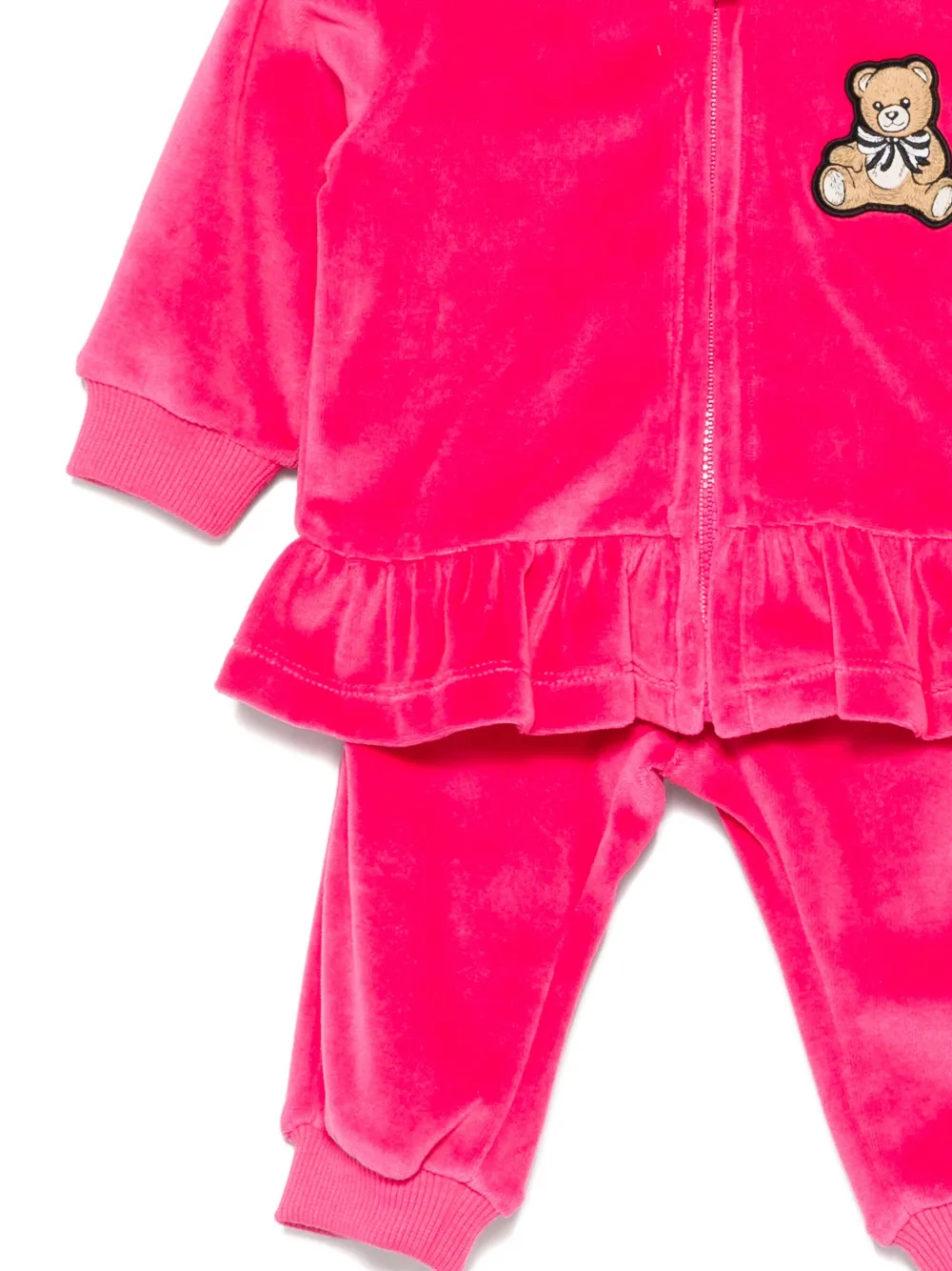 Moschino Kids Trainingspak met capuchon en ruches Roze