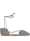 SLO_HAND_MADE woven-raffia flat pumps - Grey