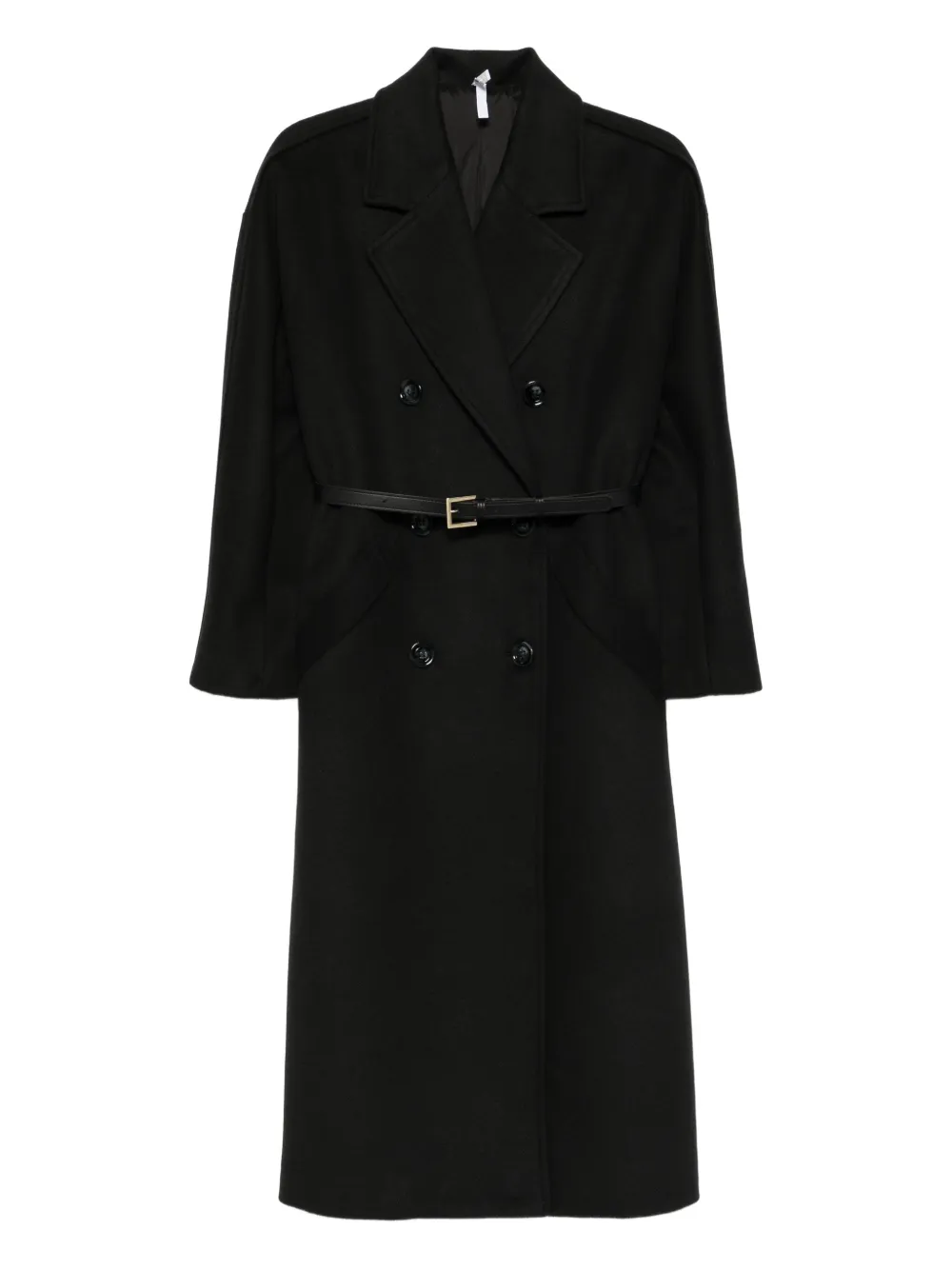 IMPERIAL belted double-breasted coat | Black | Image 1