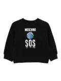 Moschino Kids globe-print sweatshirt - Black
