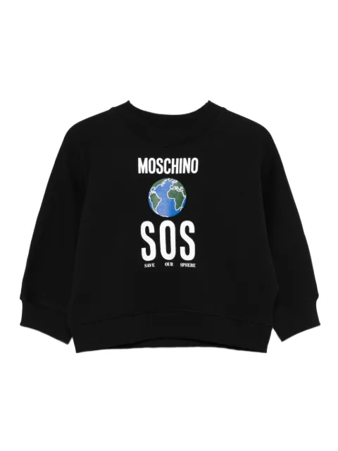 Moschino Kids globe-print sweatshirt