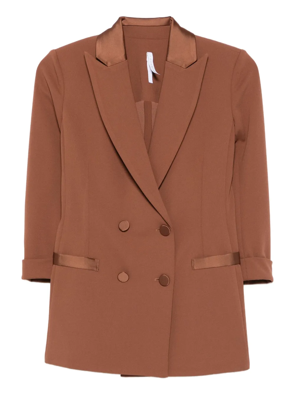 IMPERIAL satin-lapel double-breasted blazer | Brown | Image 1
