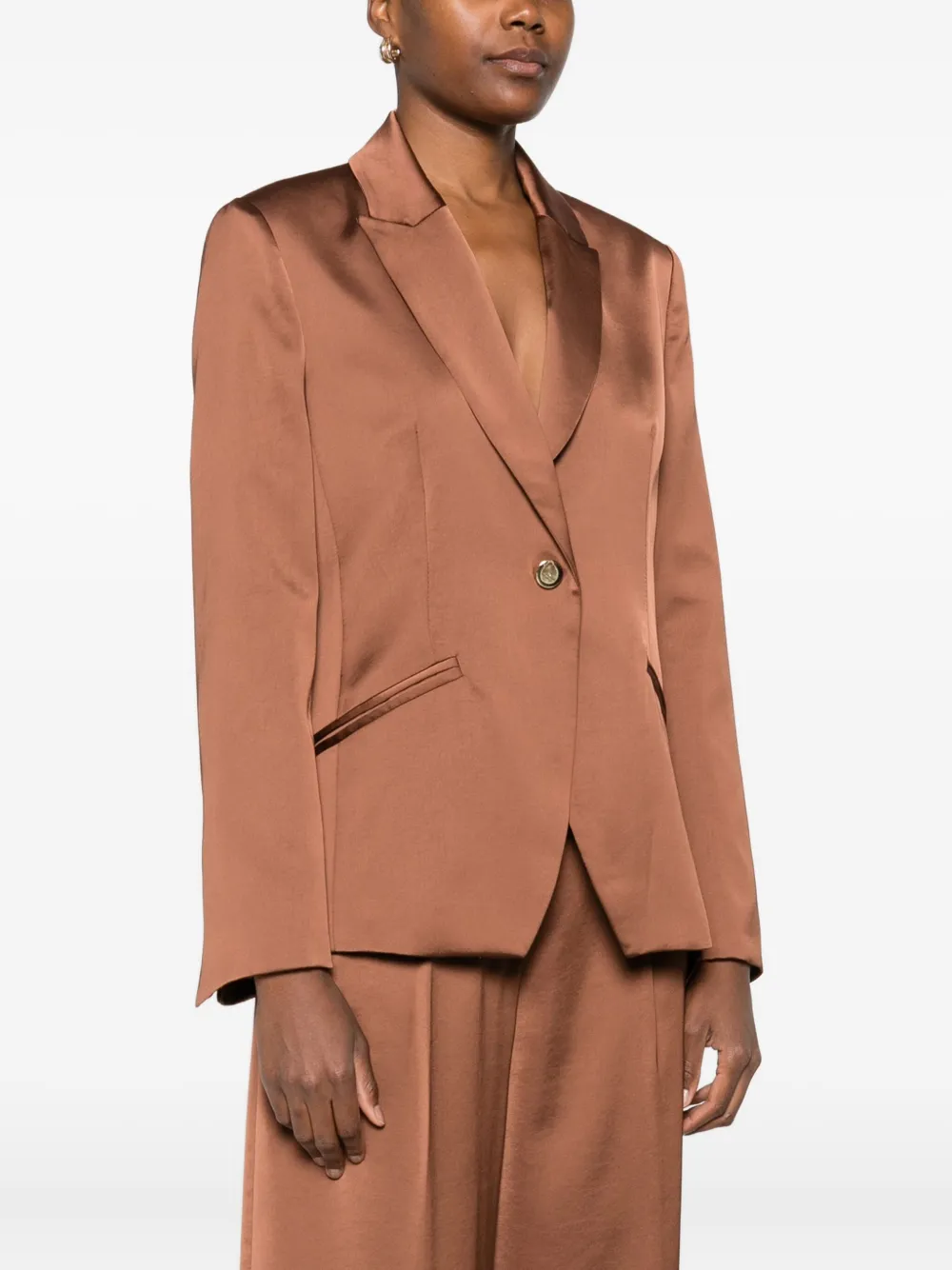 Imperial Single-button Welt-pockets Jacket In Brown