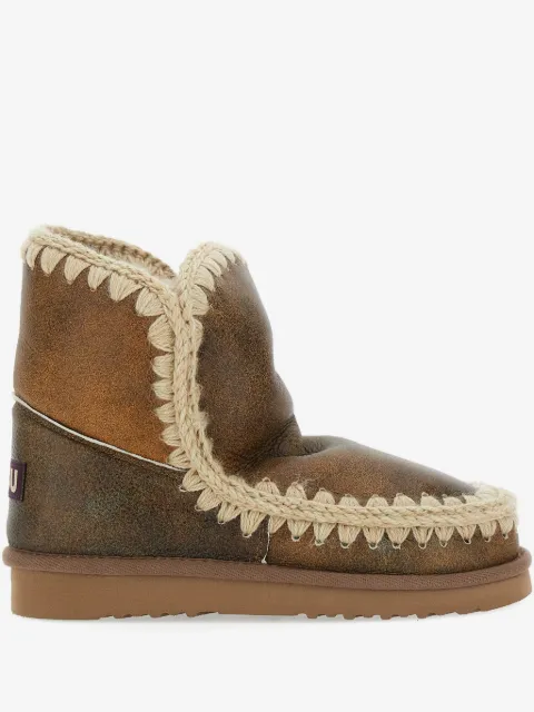 Mou logo-patch leather boots
