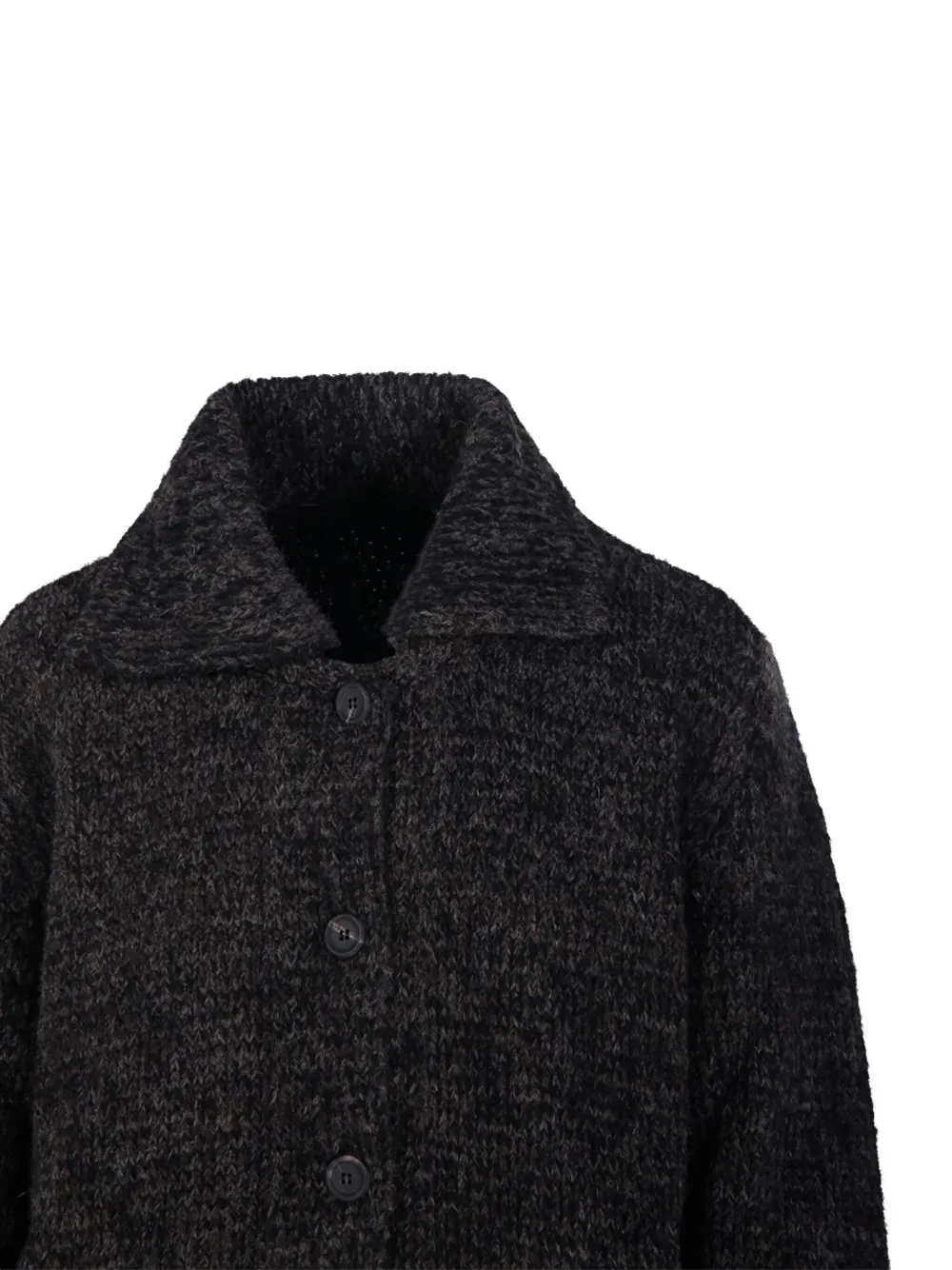 Fabrizio Del Carlo Button-front Collared Cardigan In Black