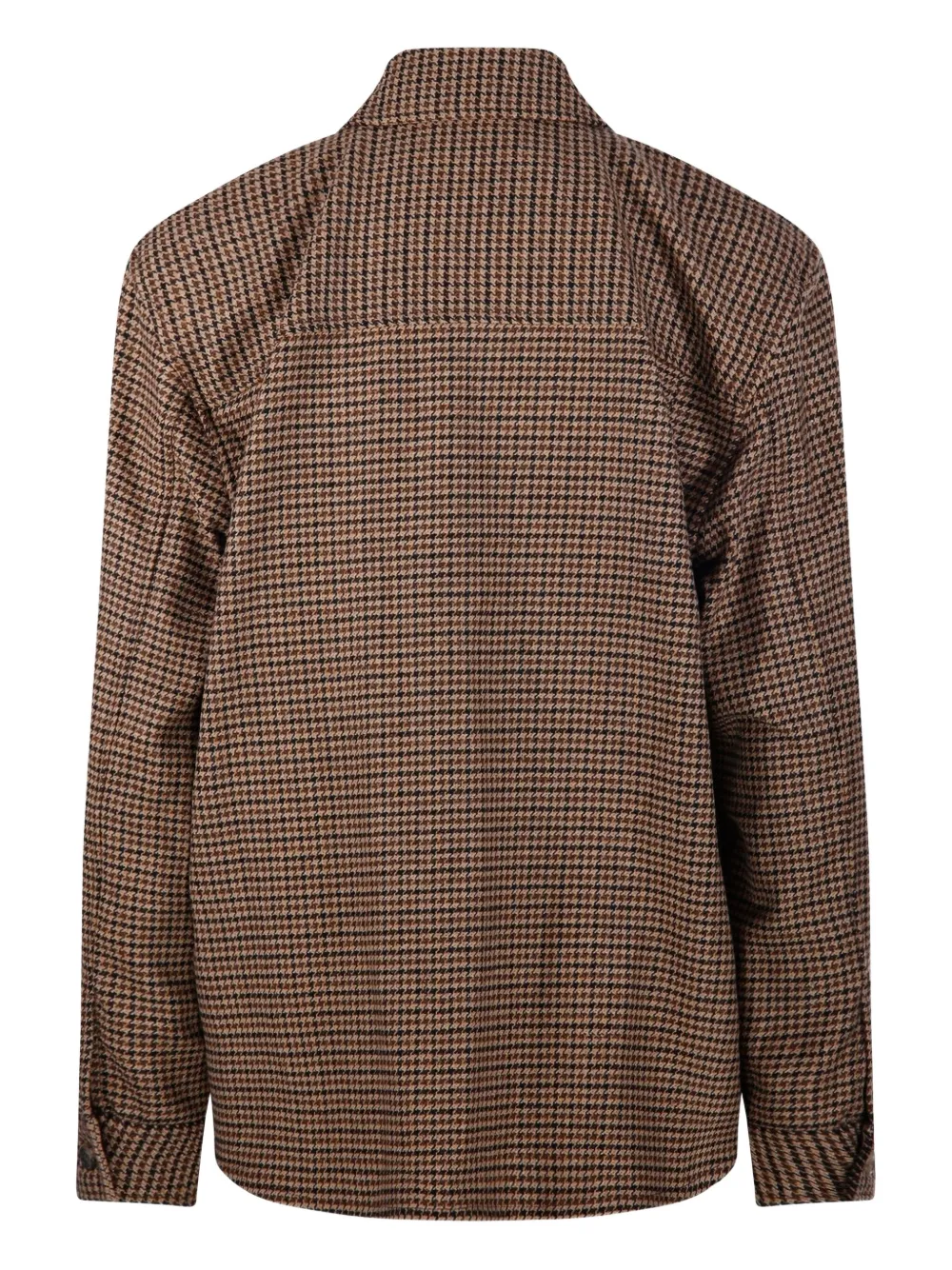Saint Laurent Houndstooth-pattern Shirt In Brown