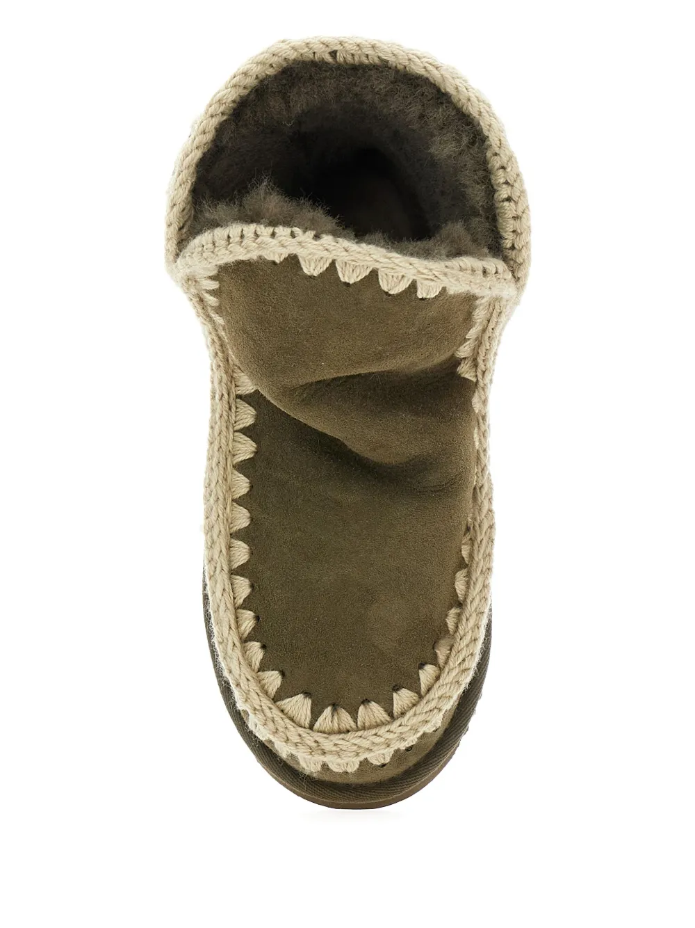 Mou logo-patch suede boots Green