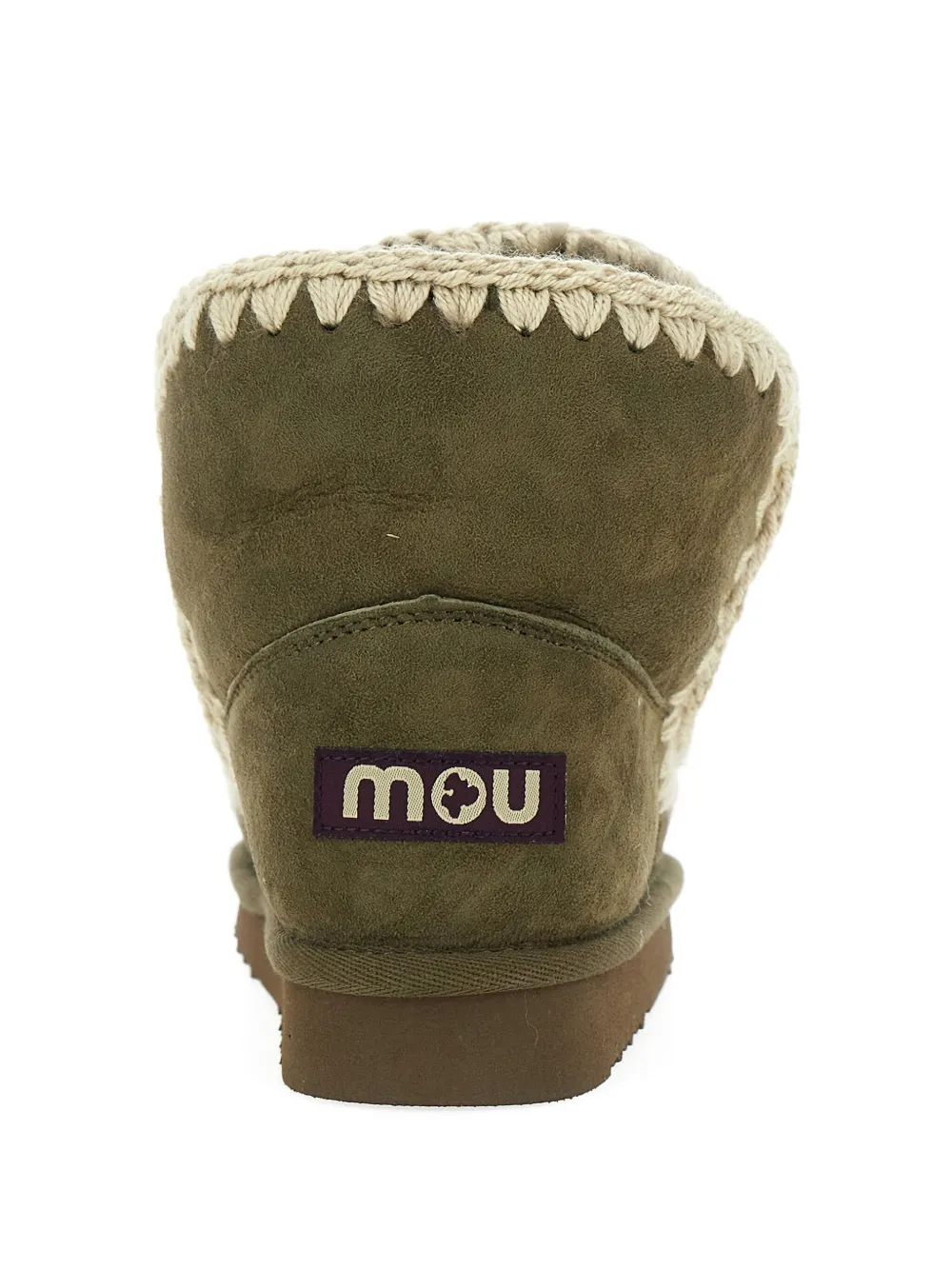 Mou logo-patch suede boots Green