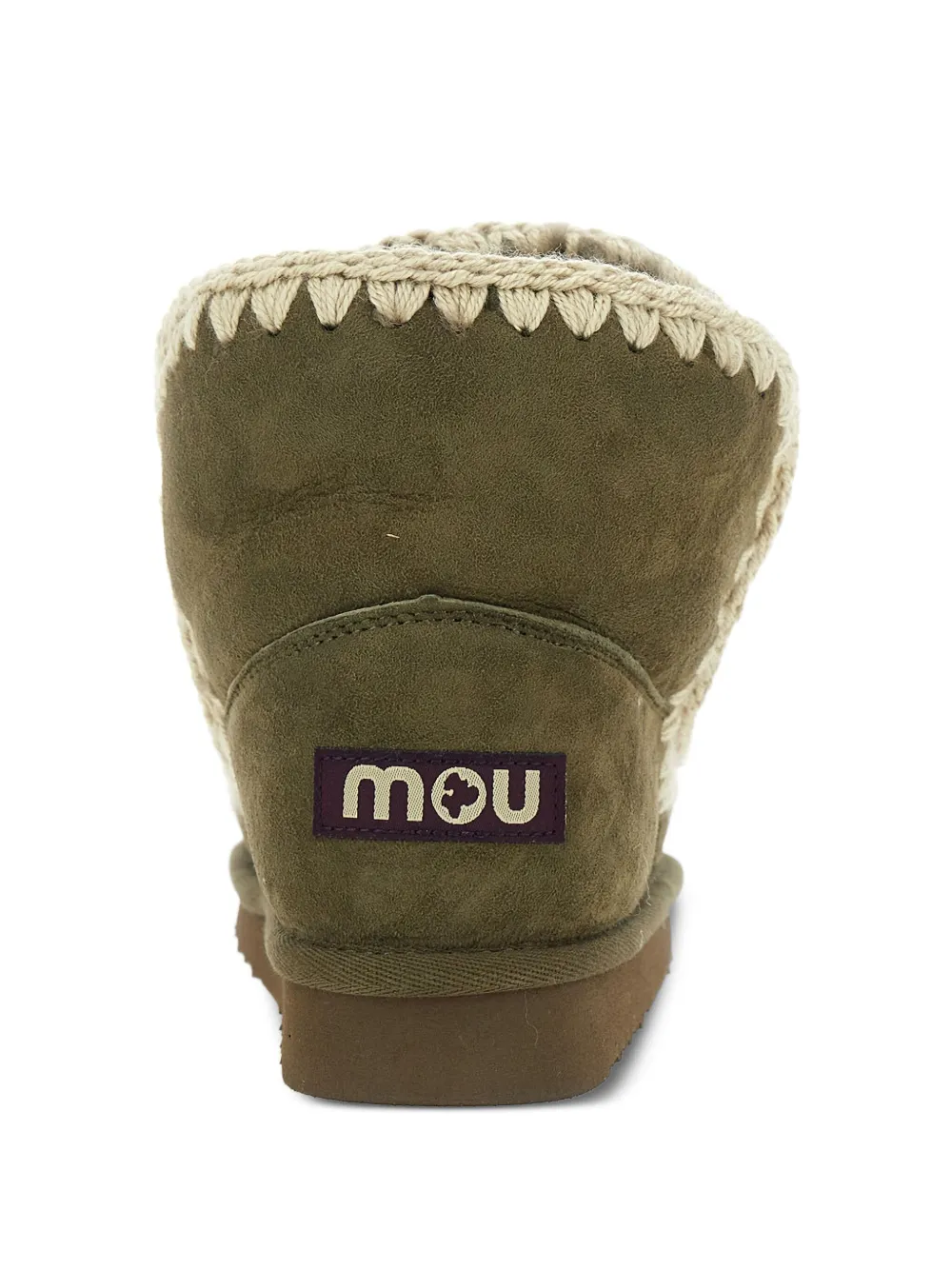 Mou logo-patch suede boots Green