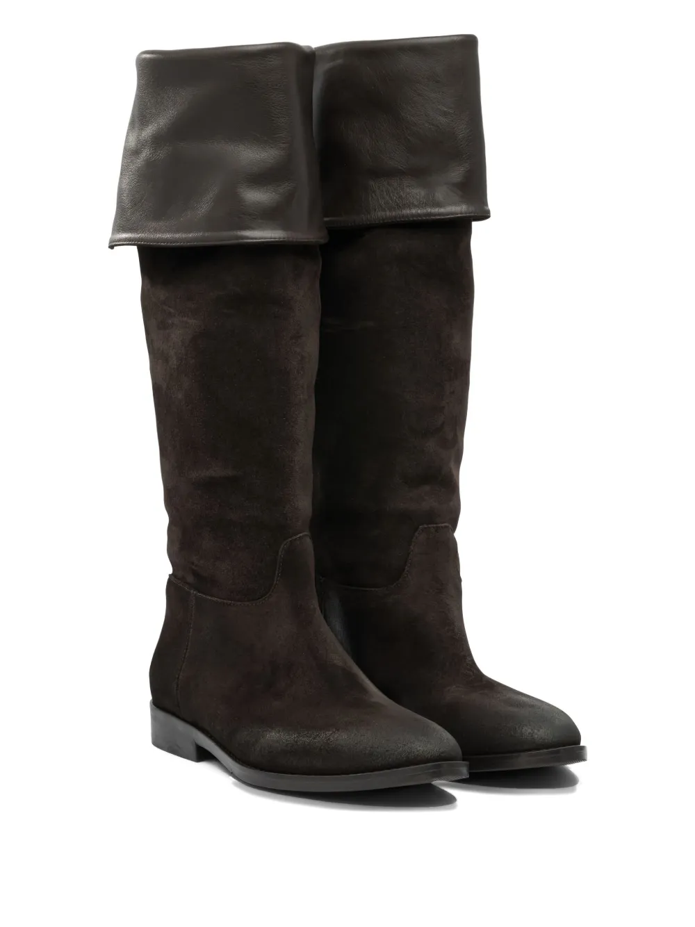 strategia shoes leather-cuffs suede boots Brown