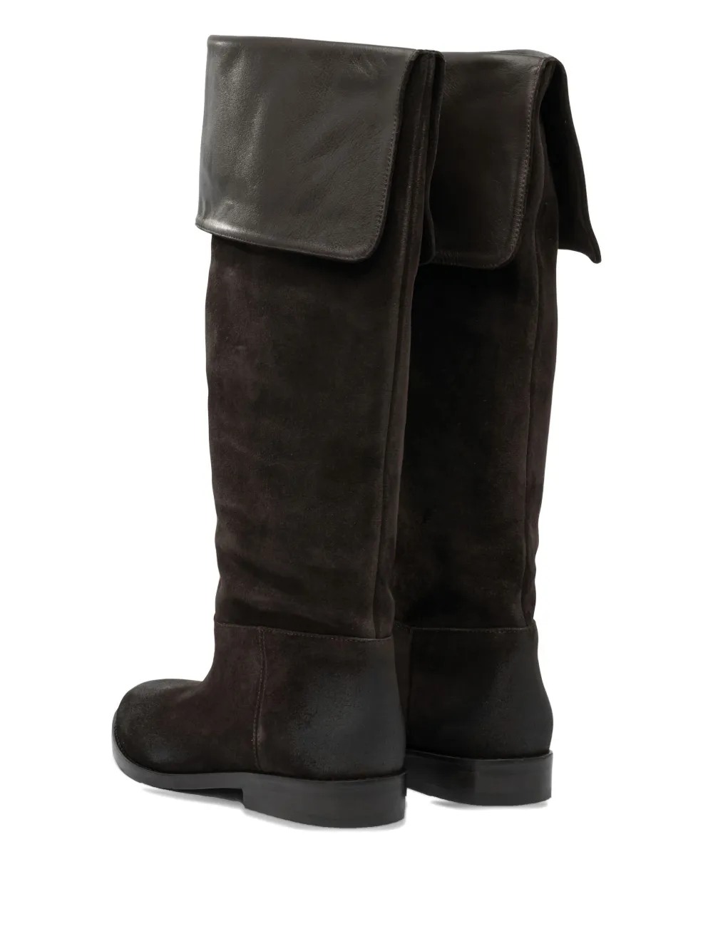 strategia shoes leather-cuffs suede boots Brown