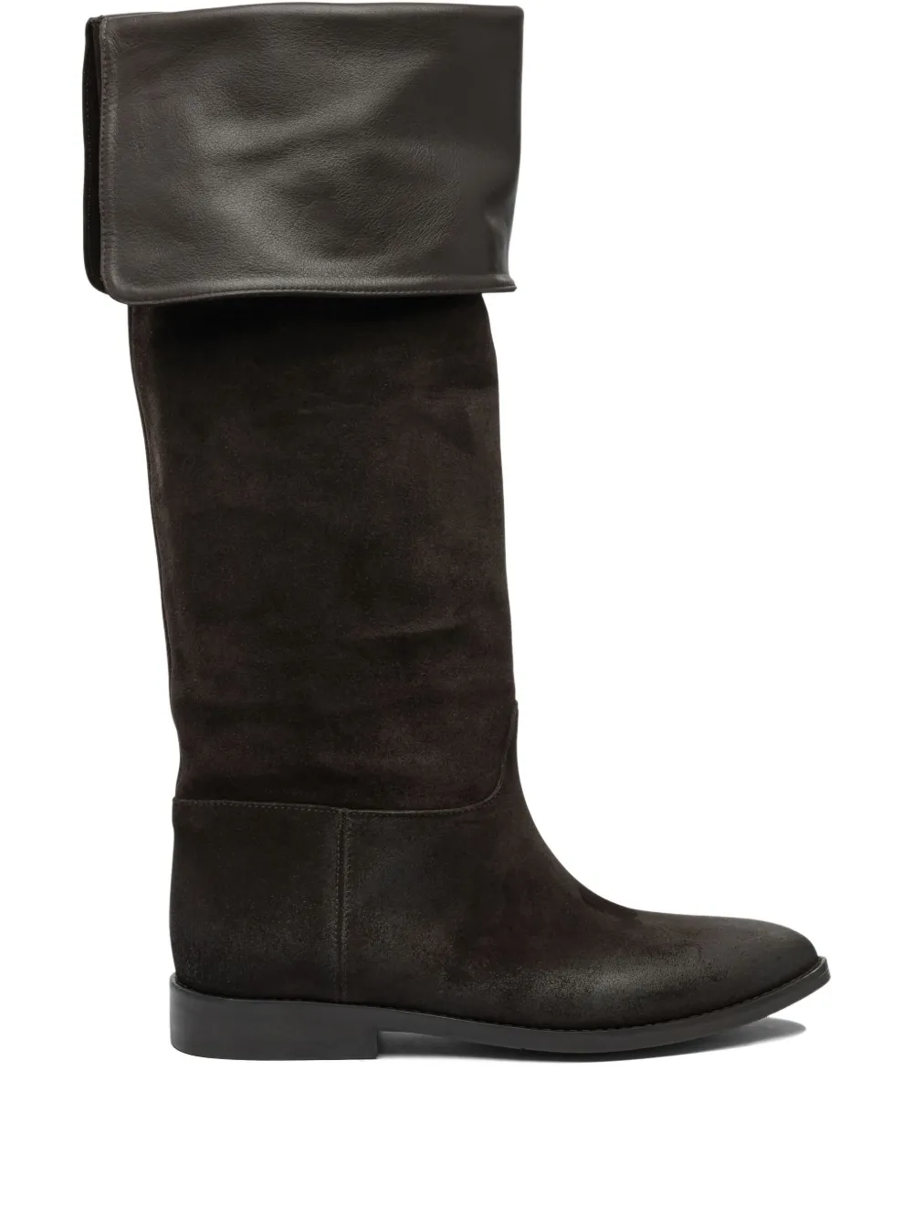 Strategia shoes leather-cuffs suede boots Brown