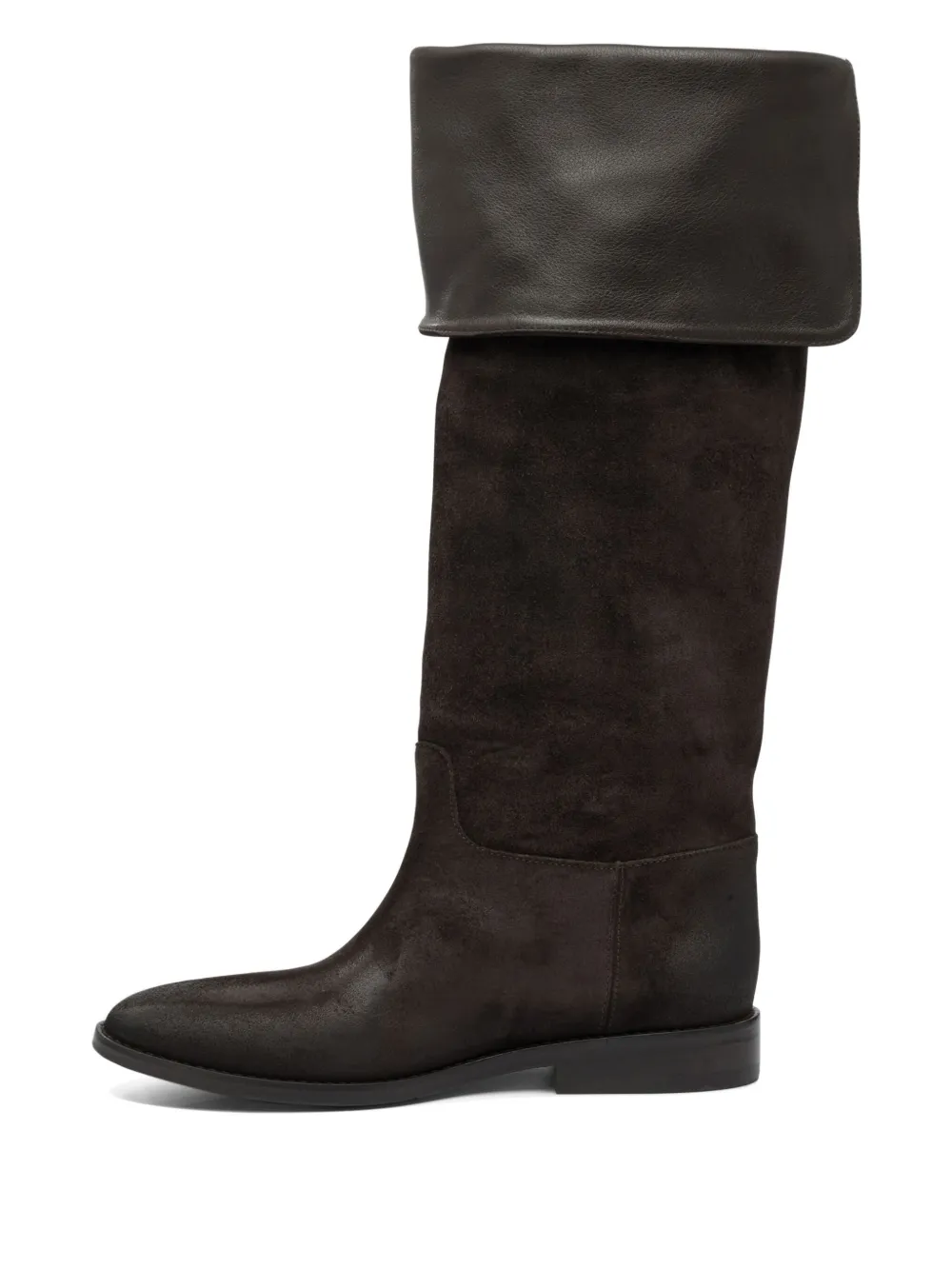 strategia shoes leather-cuffs suede boots Brown