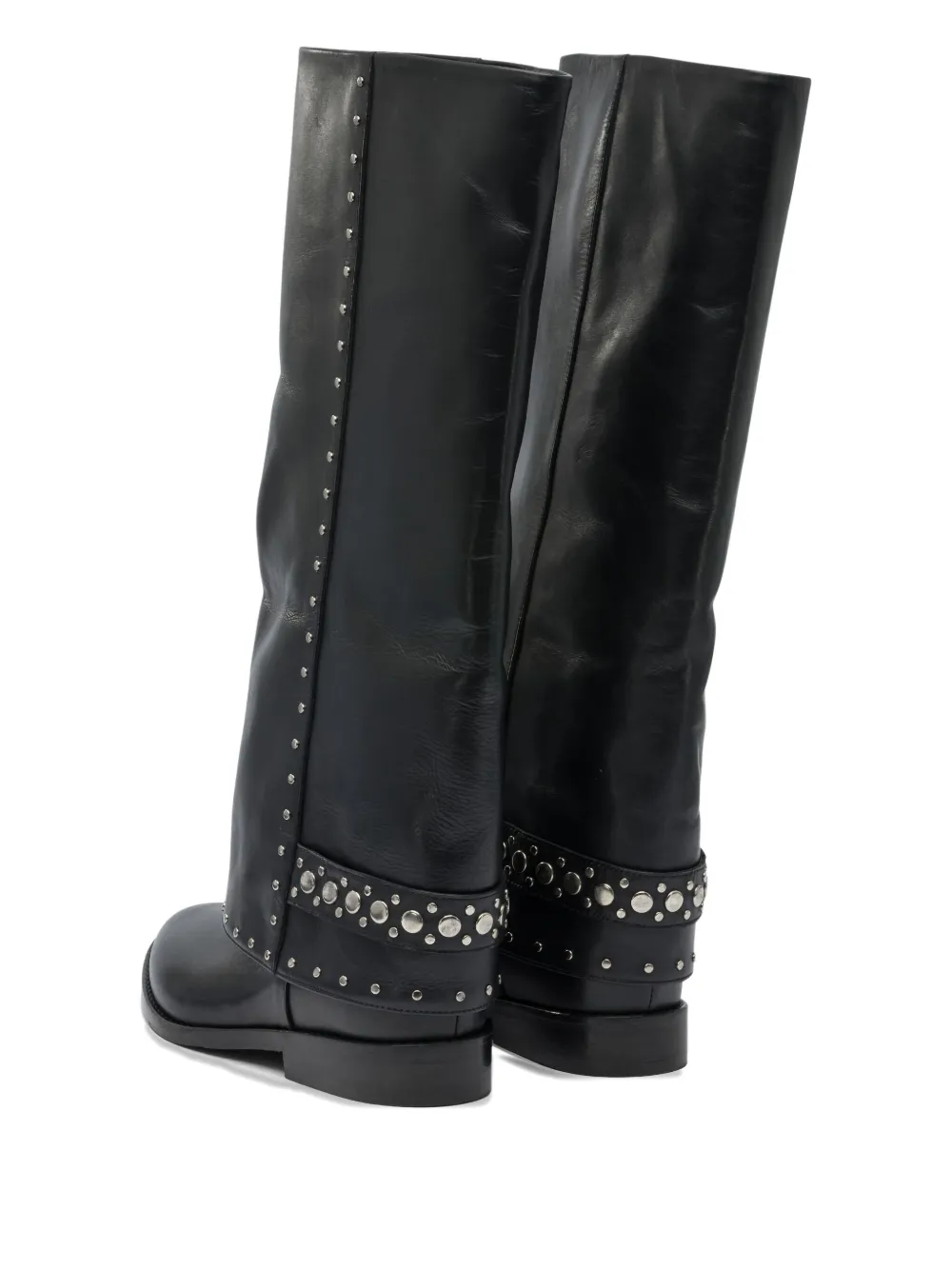 Strategia Shoes Stud-embellishment Leather Boots In Black