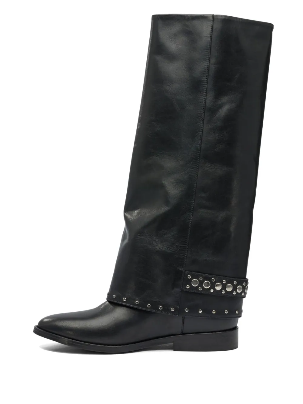 strategia shoes stud-embellishment leather boots Black