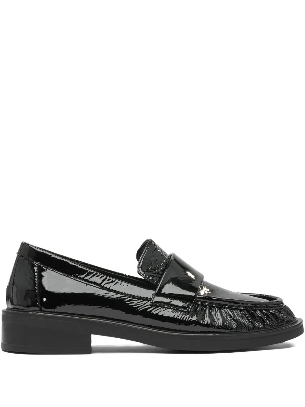 Strategia shoes leather ruffle-detail loafers Black