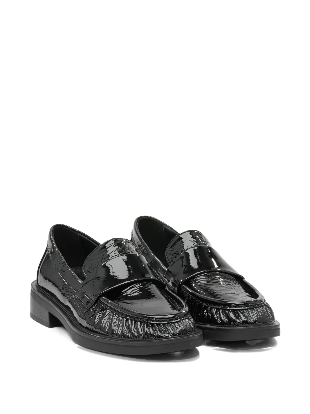 Strategia shoes leather ruffle-detail loafers - Zwart