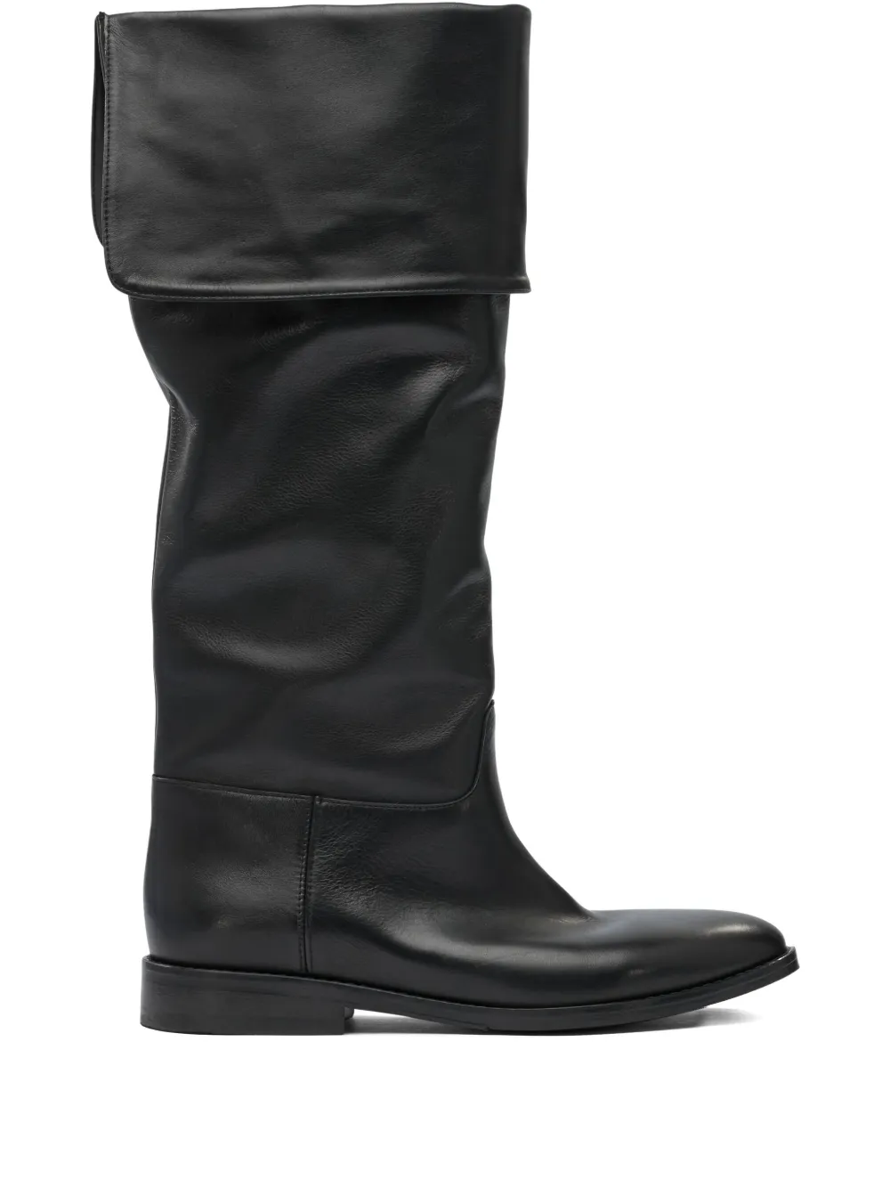Strategia shoes leather knee-length boots Black