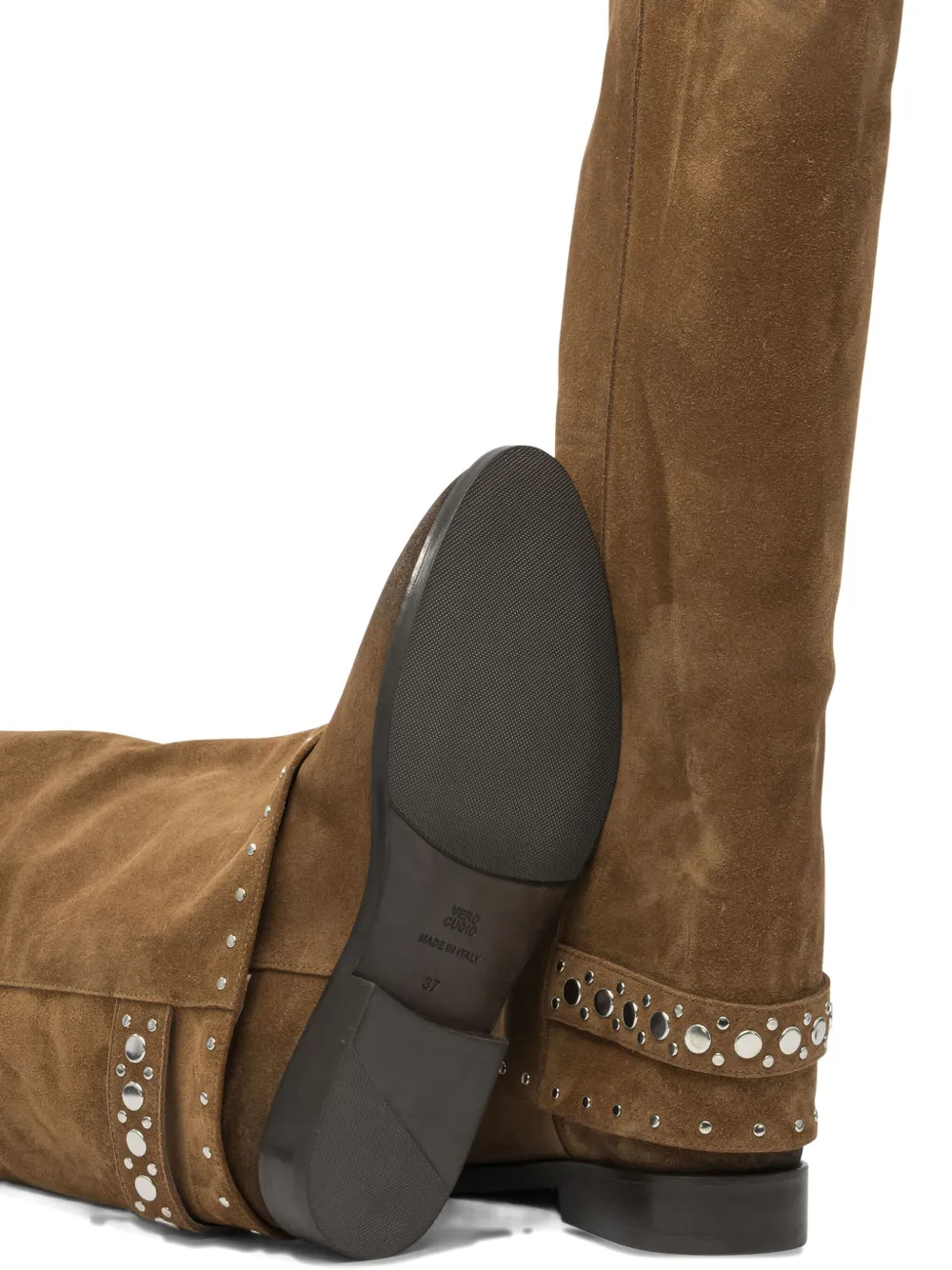 Strategia Shoes Stud-embellishment Suede Boots In Brown