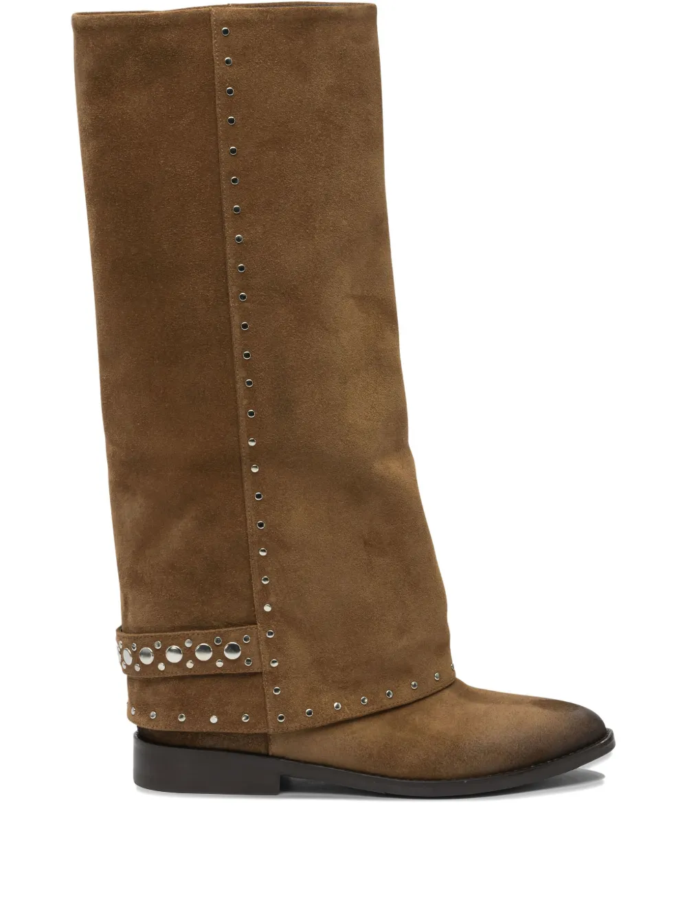 Strategia shoes stud-embellishment suede boots Brown