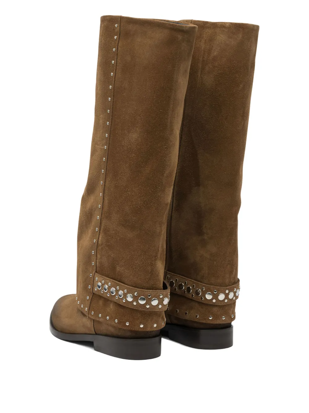 strategia shoes stud-embellishment suede boots Brown