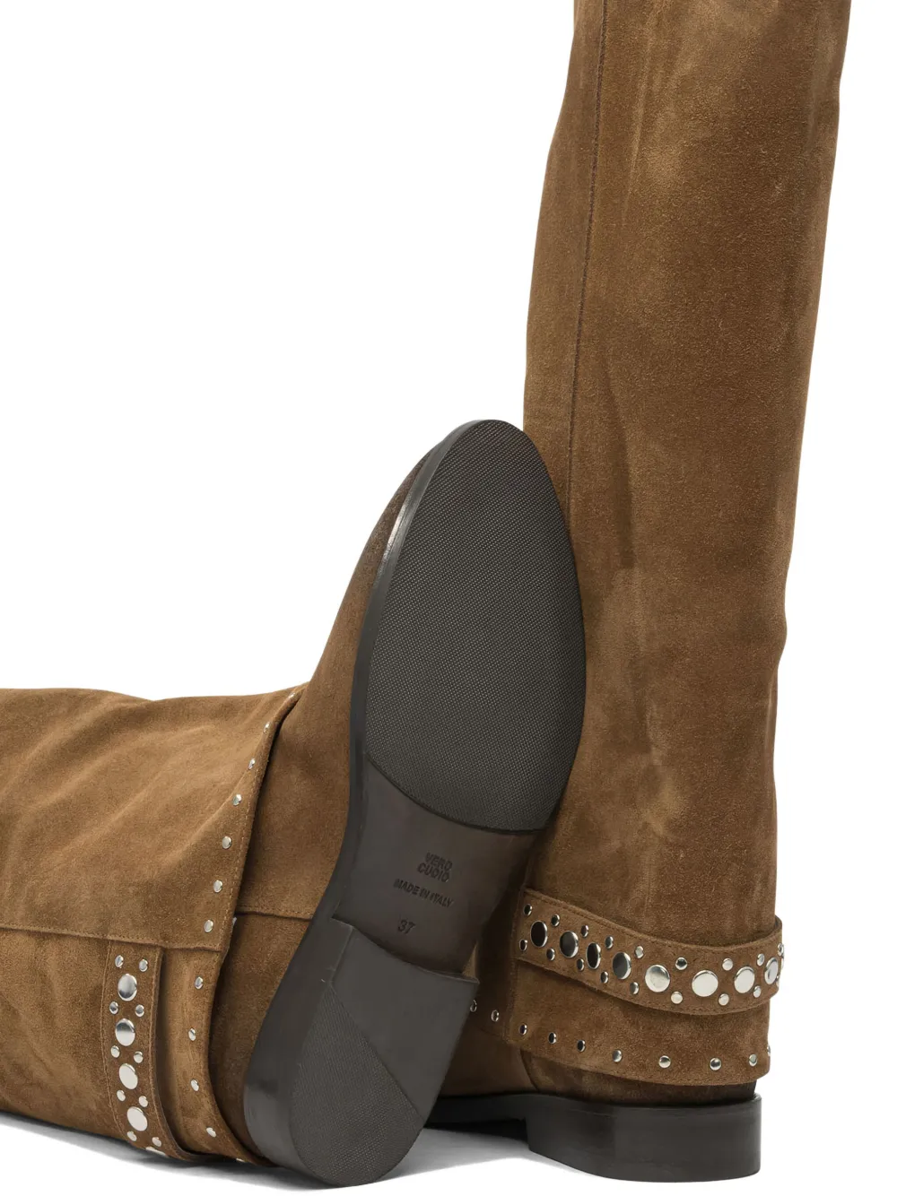 Strategia Shoes Stud-embellishment Suede Boots In Brown