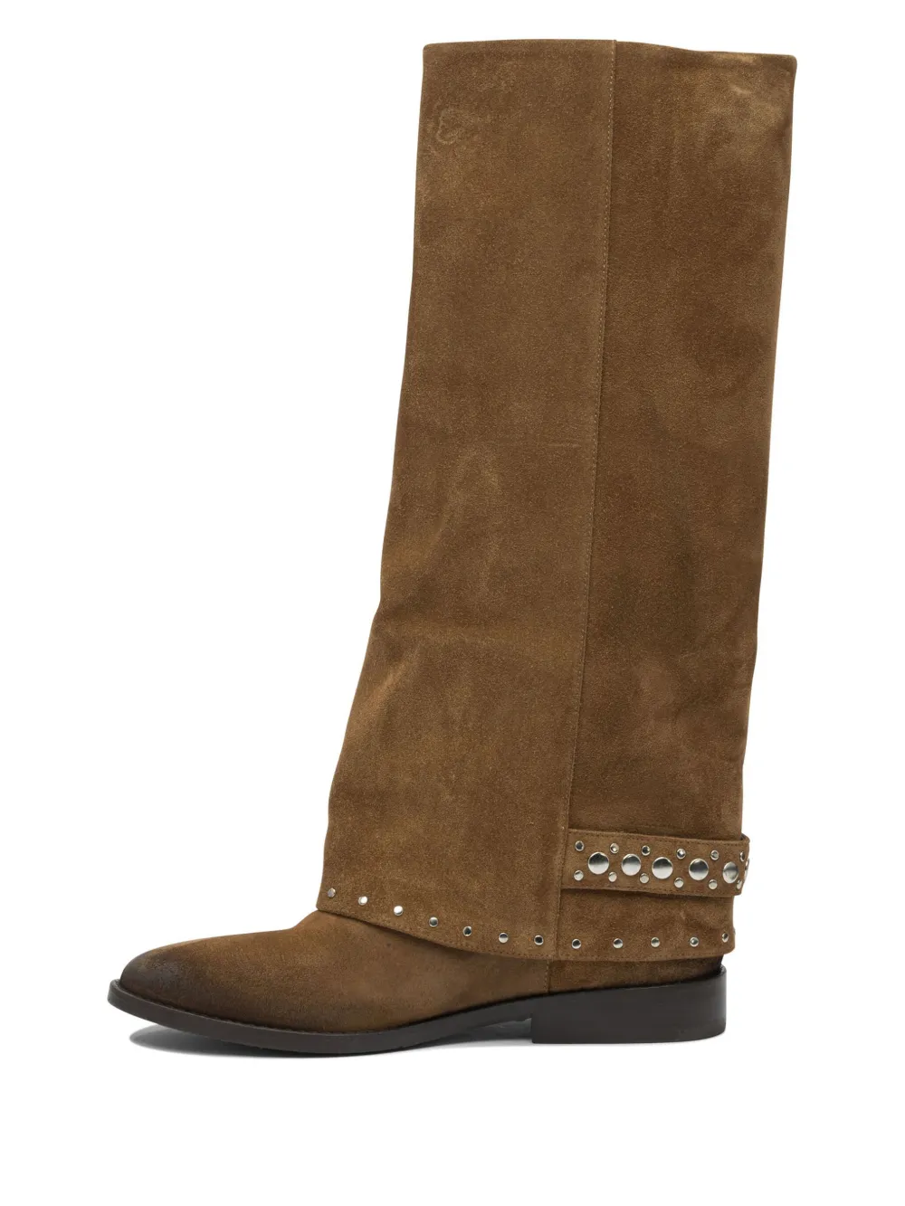 strategia shoes stud-embellishment suede boots Brown