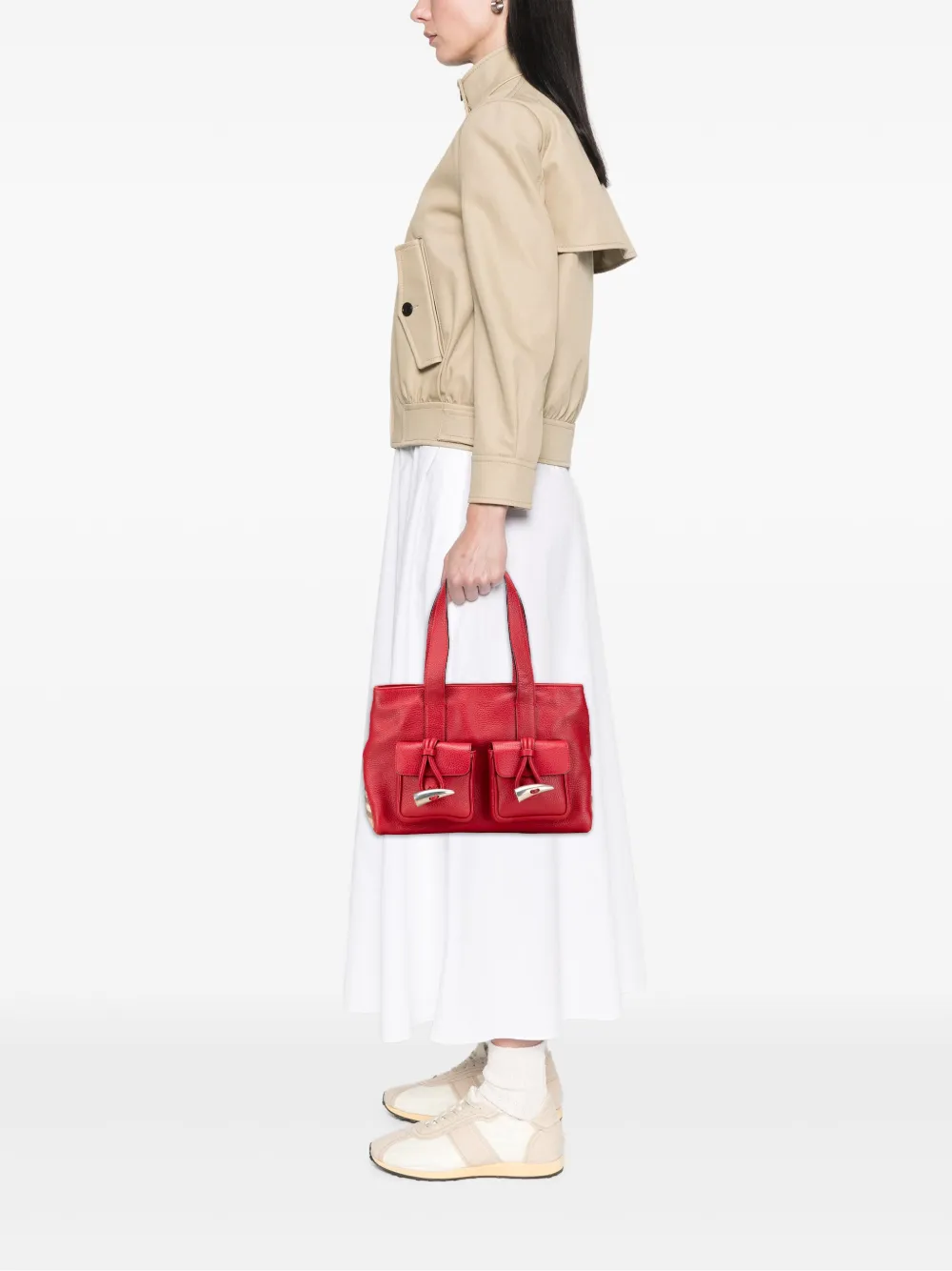 Burberry Pre-Owned 2000-2017 House Check Trimmed Grainy Calfskin Horn Toggle tote bag | Pre-Owned | Image 2