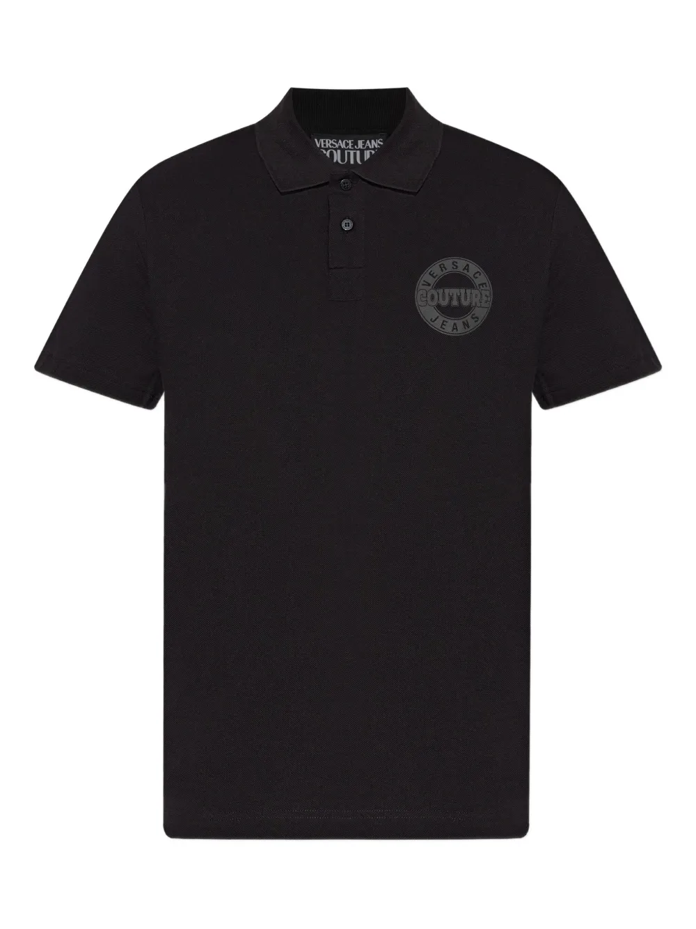 Versace Jeans Couture logo cotton polo shirt | Black | Image 1