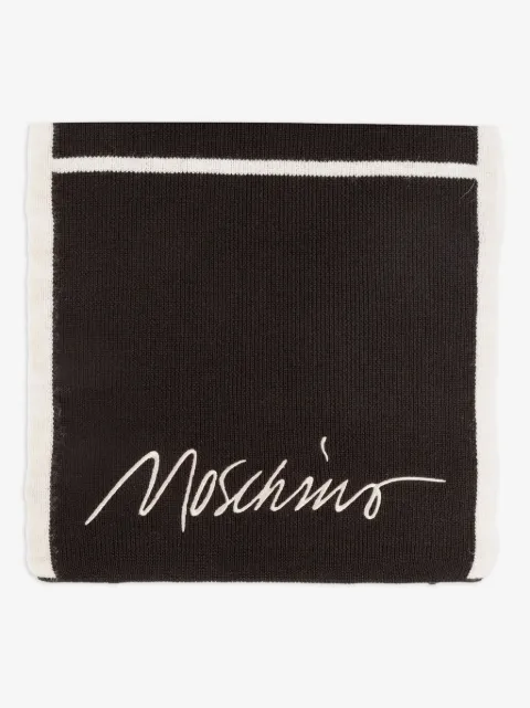 Moschino écharpe rayée à broderies
