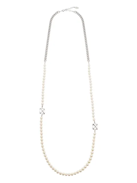 Off-White Arrow-charm faux-pearl necklace