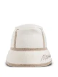 Moschino panelled logo bucket hat - White