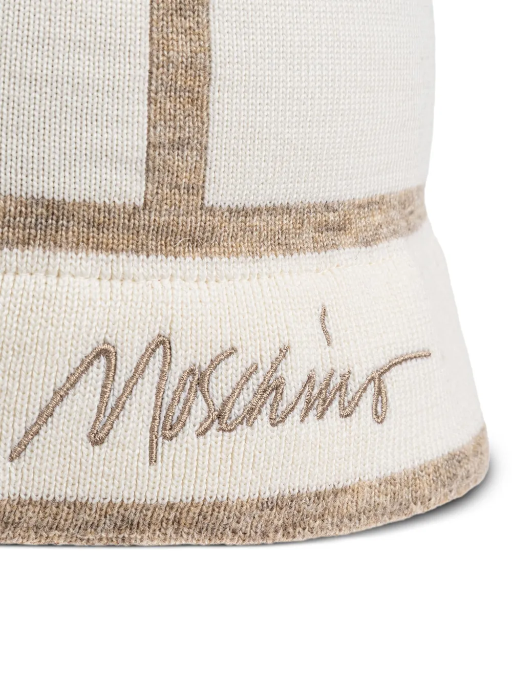 Moschino Vissershoed met vlakken en logo Wit