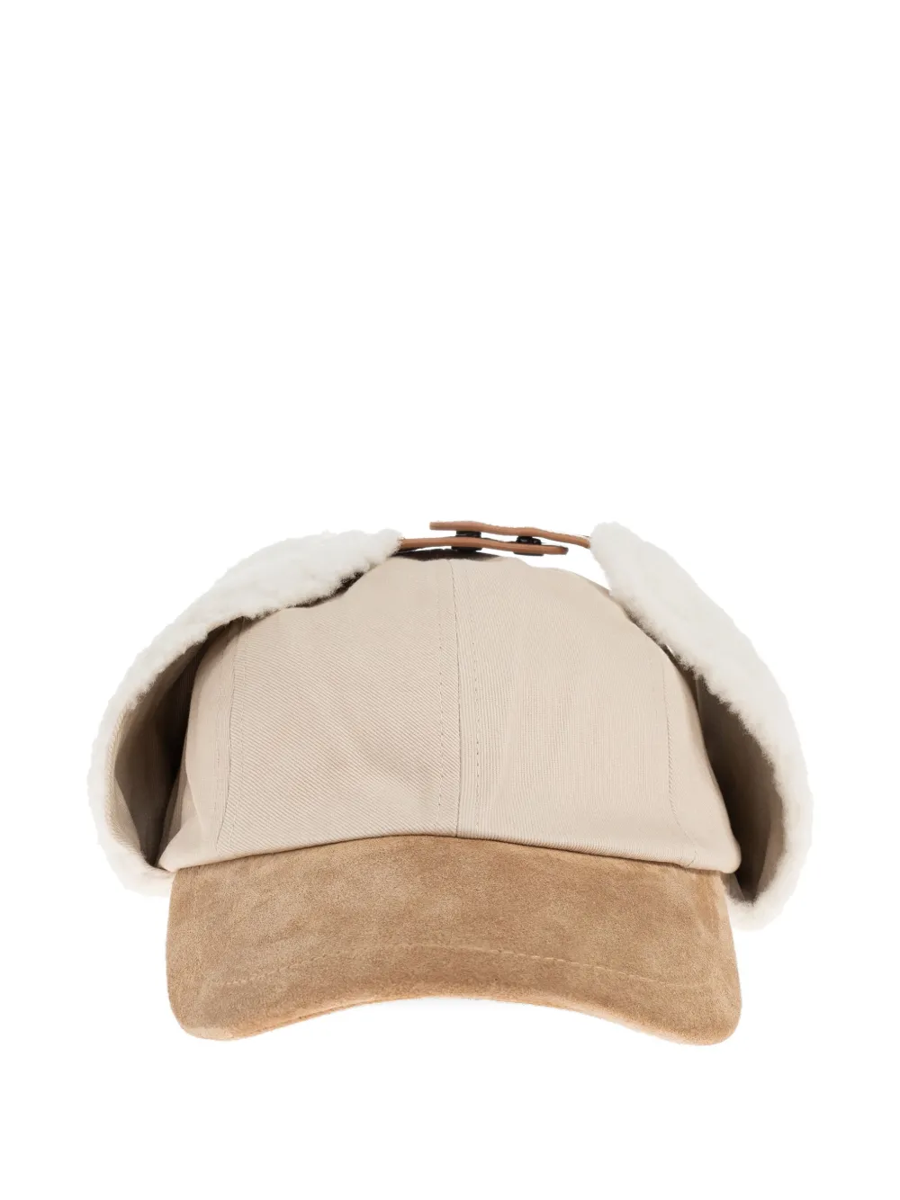 Kenzo Fleece-trimmed Baseball Cap In Neutral