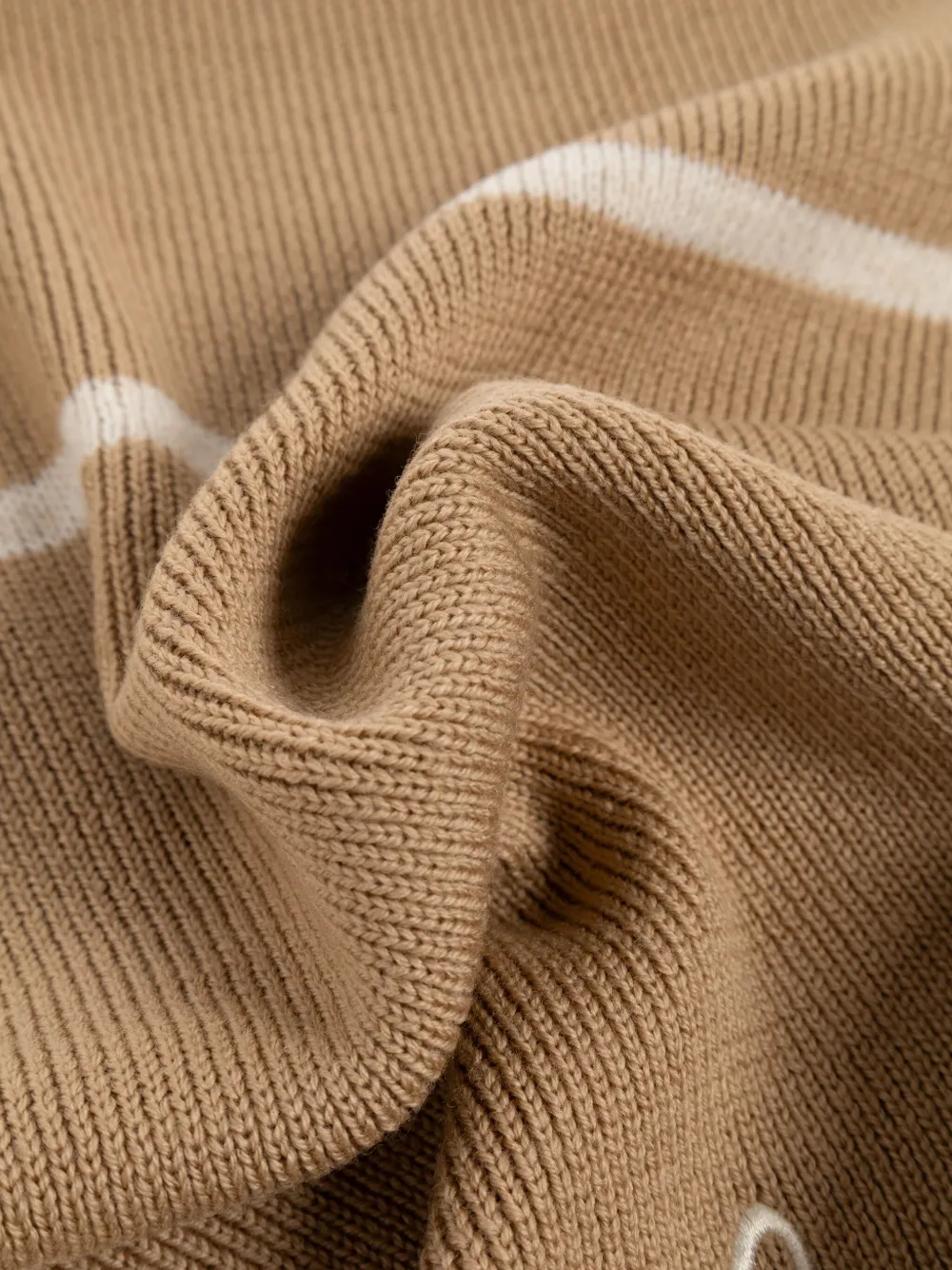 Moschino Sjaal met geborduurd logo en vlakken Bruin