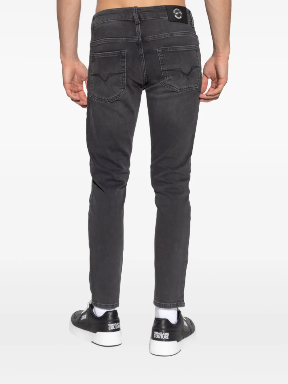 Versace Jeans Couture Jeans met logoplakkaat Grijs