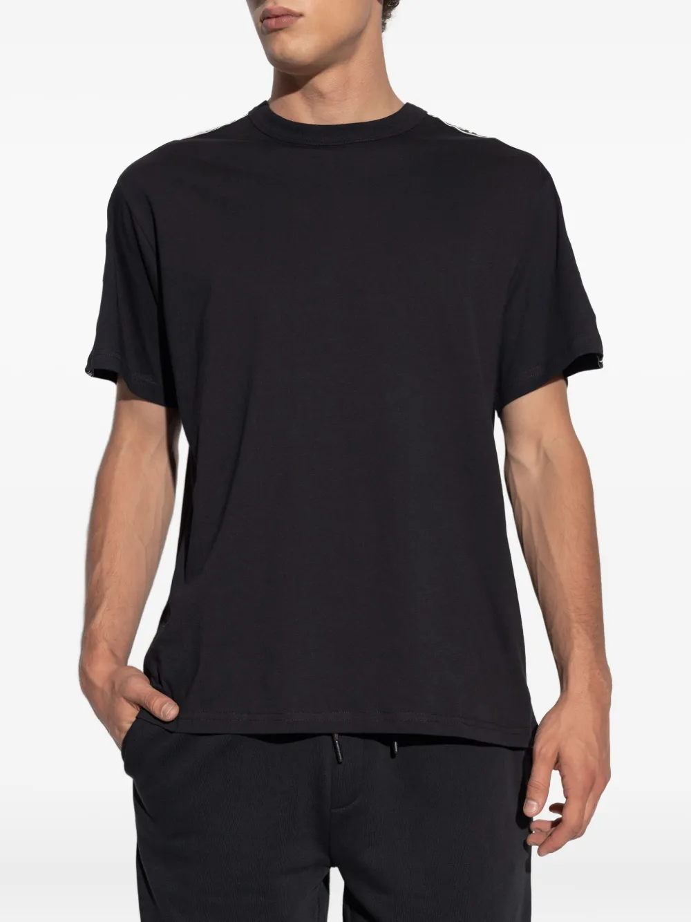 Versace Jeans Couture T-shirt met schouderband Zwart