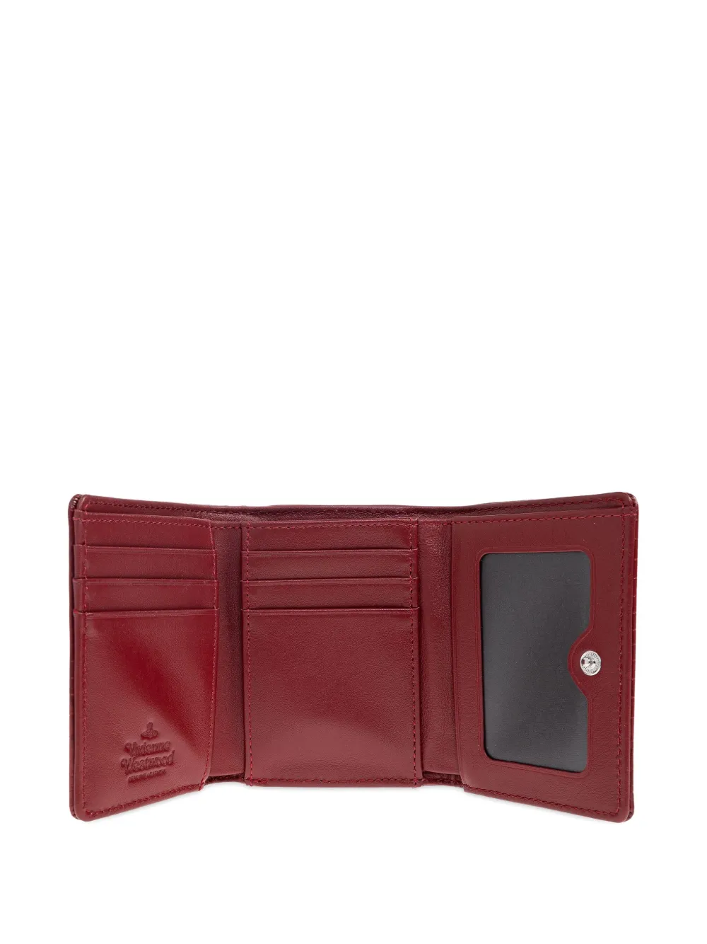 Vivienne Westwood Crocodile-embossed Frame-clasp Wallet In Red