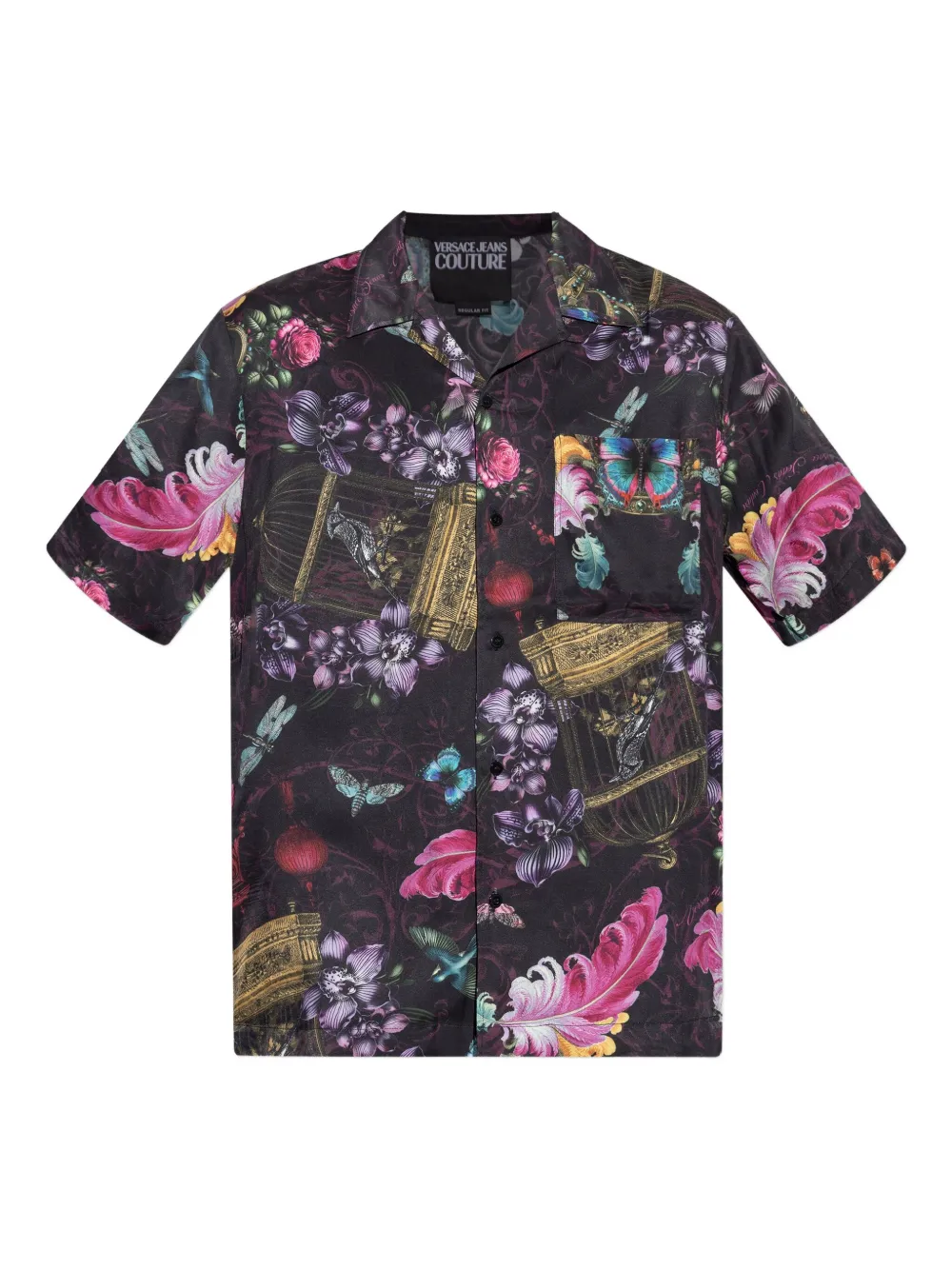 Versace Jeans Couture floral-print short-sleeves shirt | Black | Image 1