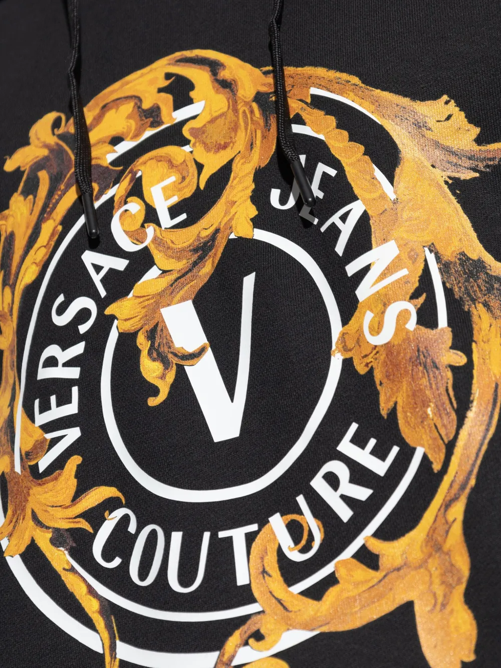 Versace Jeans Couture Hoodie met logoprint Zwart