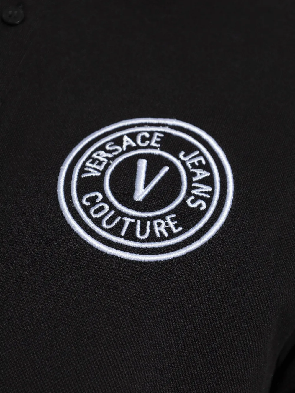 Versace Jeans Couture Poloshirt met geborduurd logo Zwart
