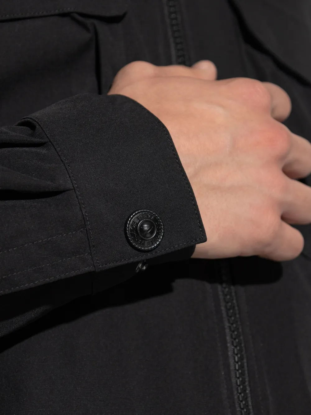 Versace Jeans Couture Overhemd met ritssluiting en zakdetail Zwart