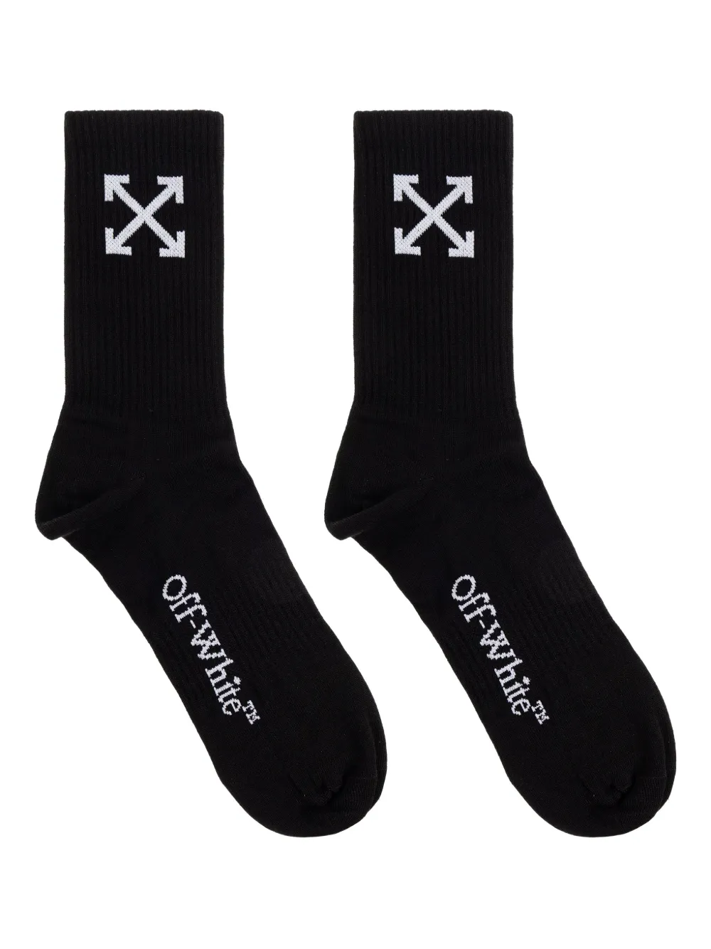 Off-white Arrow Logo Socks In Black