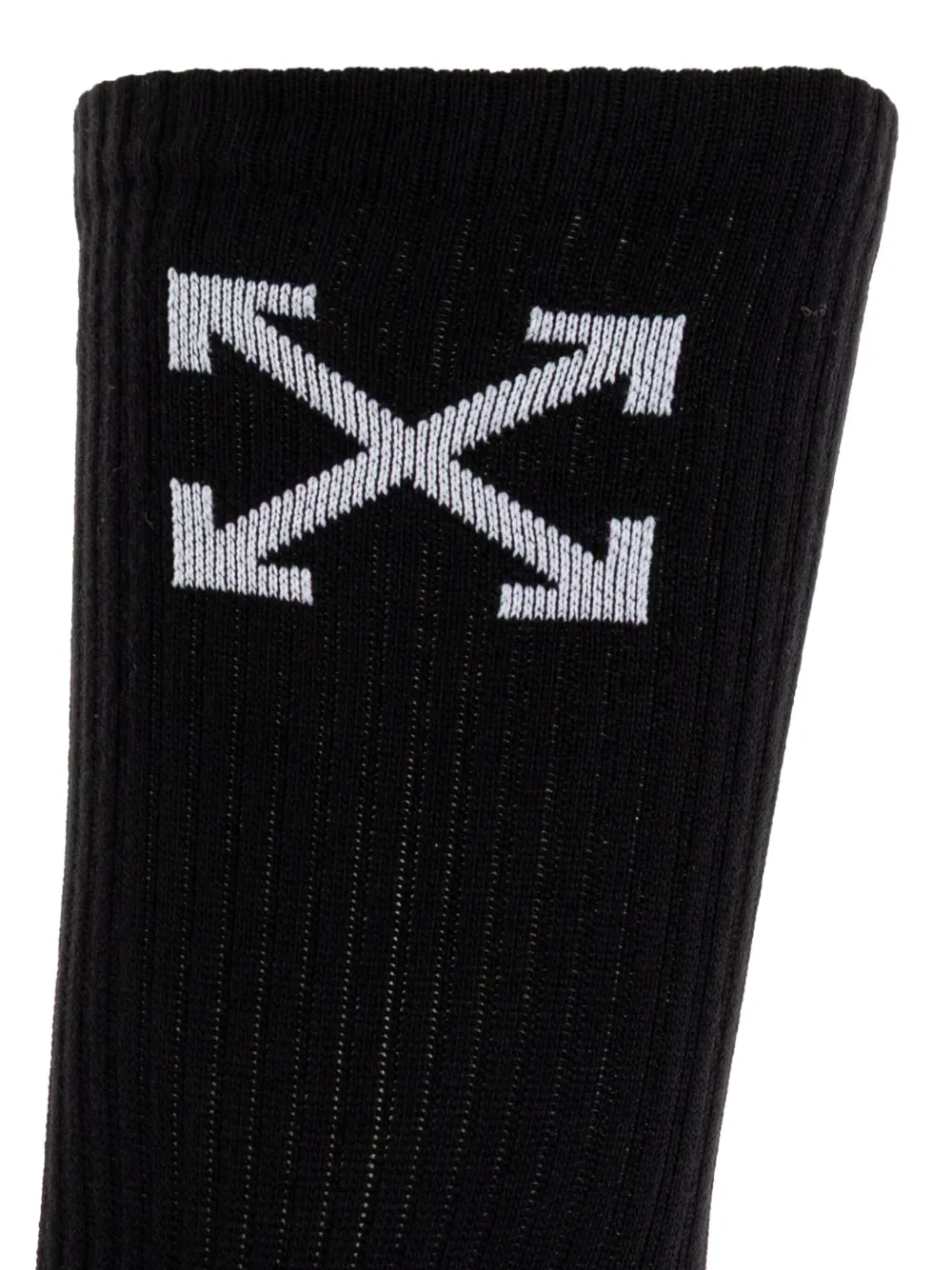 Off-white Arrow Logo Socks In Black