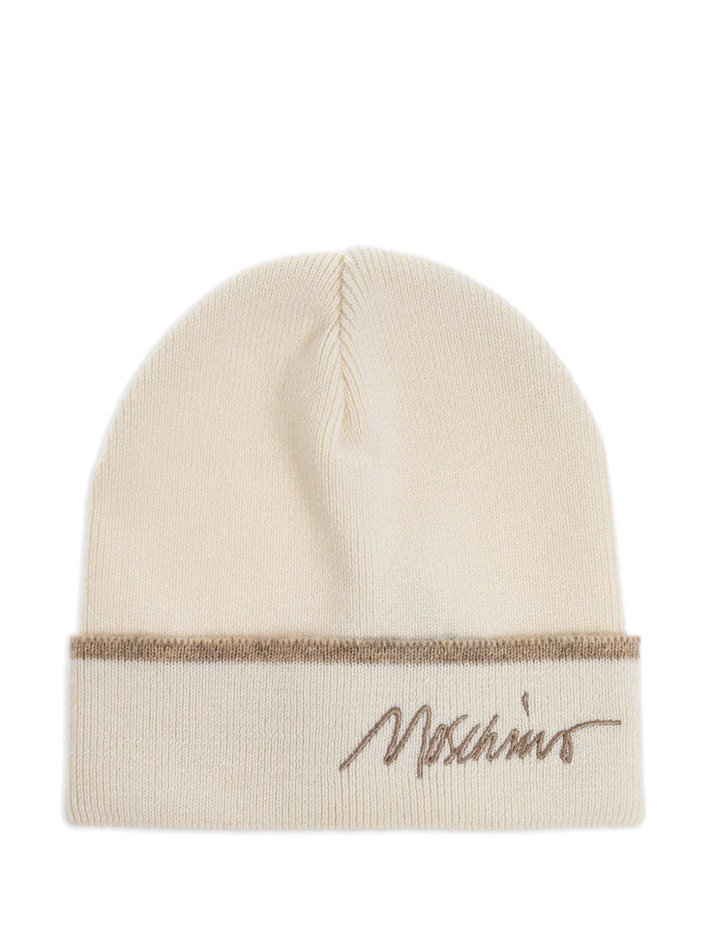 Moschino embroidered-logo wool beanie hat | Neutrals | Image 1