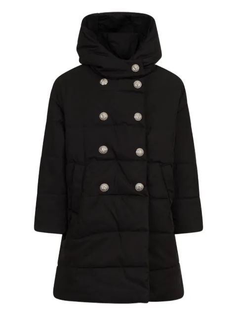 Balmain Kids embossed-button hooded coat