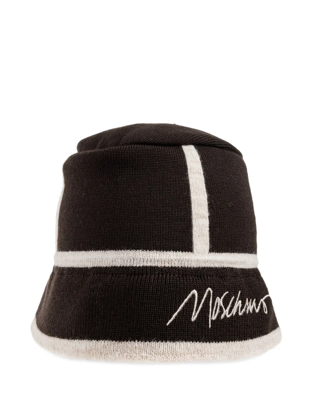 Moschino Panelled Wool Bucket Hat In Brown