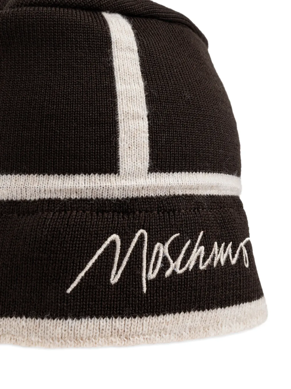 Moschino Panelled Wool Bucket Hat In Brown