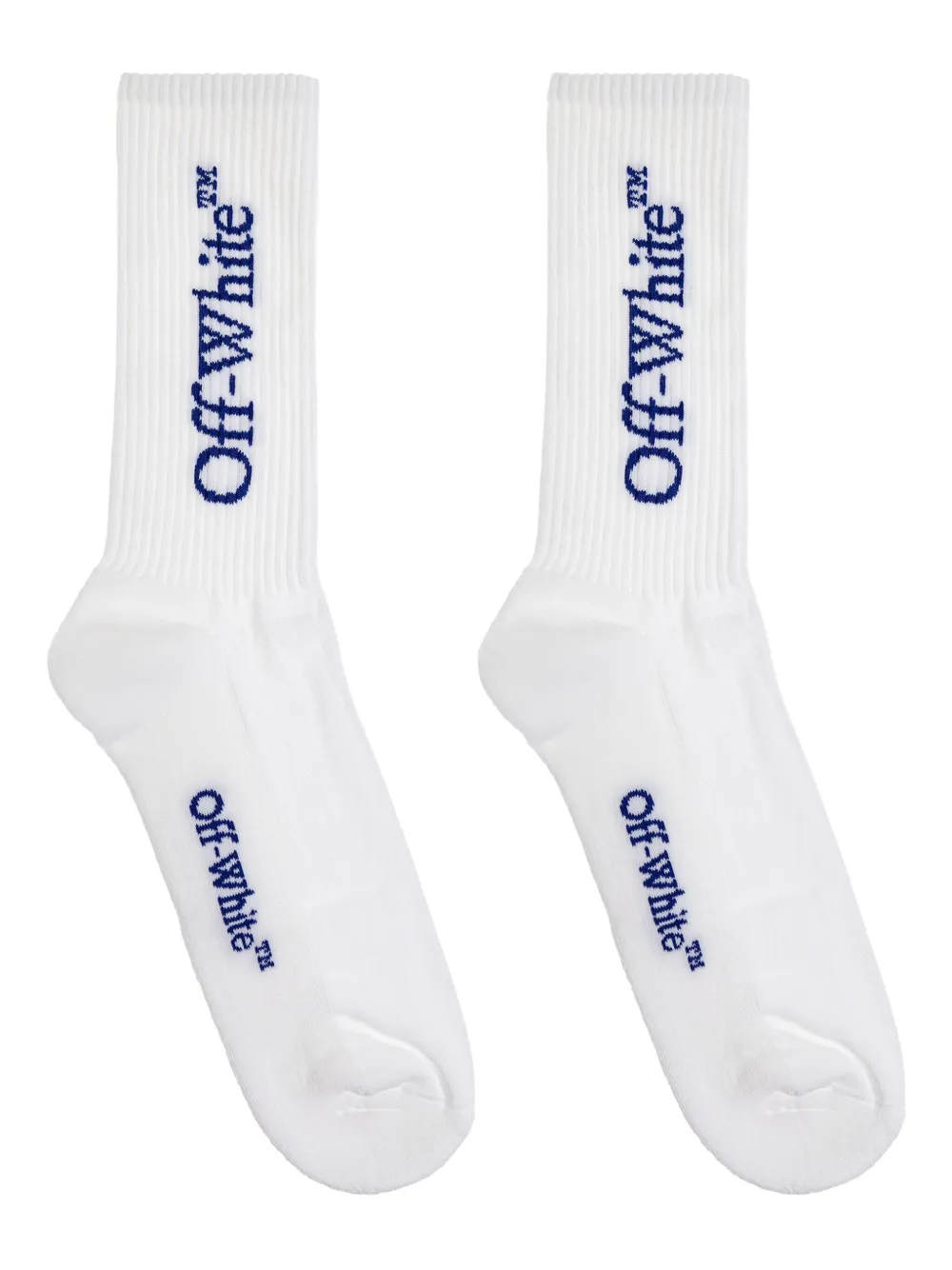 Off-White logo-embroidered cotton socks | White | Image 1